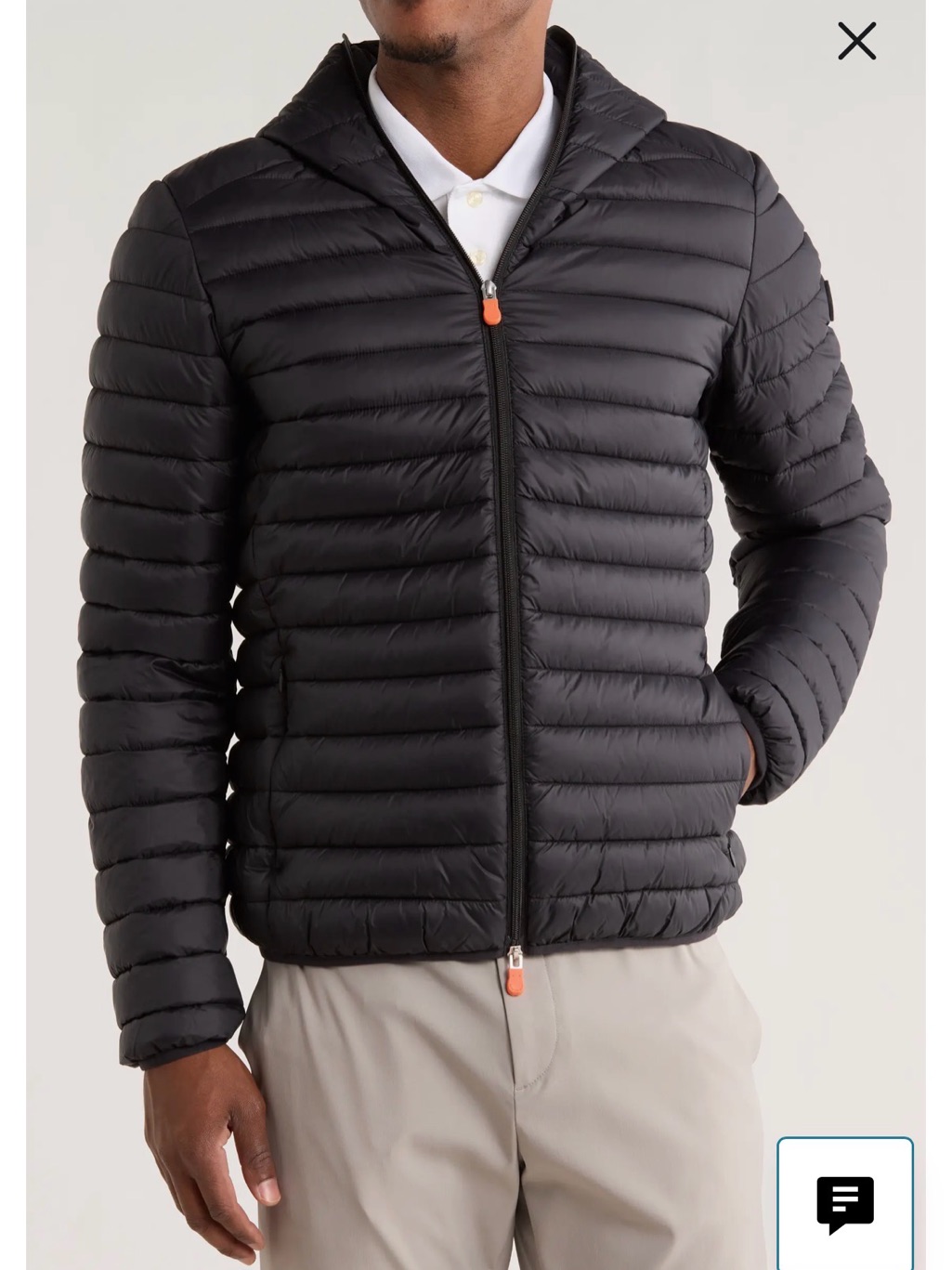Save The Duck Men's Black Hooded Quilted Puffer Jacket